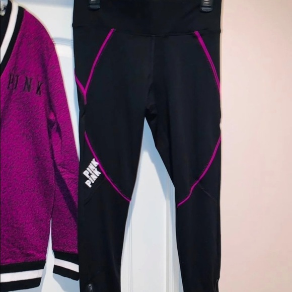 VS PINK BERRY/BLACK LEGGING SET SZ-MED OVERALL - Picture 3 of 9